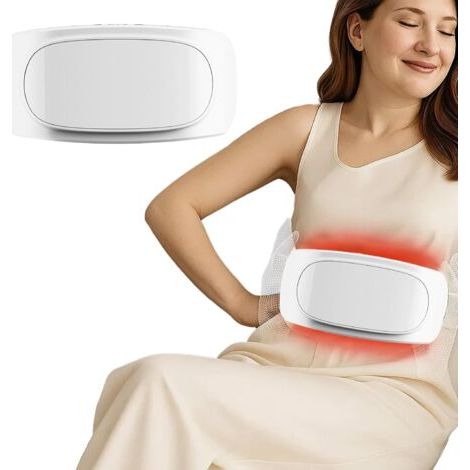 Appareil de massage abdominal sans fil avec lumière rouge et vibration, massage du ventre avec chaleur, appareil de massage électrique du ventre, 2 vitesses, appareil de massage de la taille (1/5)