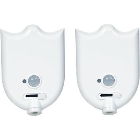 Lot de 2 veilleuses pour toilettes, détecteur de mouvement, projection lumineuse pour cuvette, éclairage LED pour l'intérieur des toilettes (1/5)