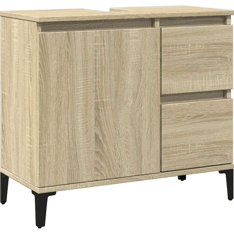 Práctico mueble de baño moderno con 2 cajones 65 x 33 x 60 cm fabricado en madera de roble Sonoma 020049506 (1/5)