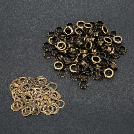 100 jeux de rivets pour œillets de chaussures à monter soi-même, couleur bronze 8 mm