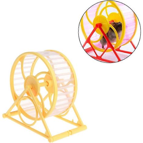 Roue d'exercice pour hamster avec support, soucoupe silencieuse de 12,5 cm de diamètre, pour gerbilles et rats. (1/4)