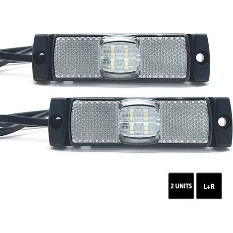 Feux de position à LED 2 feux de gabarit blancs 12 V/24 V = 0,04 A/0,04 A Éclairage étanche Feux extérieurs à LED pour voiture (1/5)