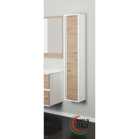 Colonna bagno sospesa Duble H. 150 cm rovere africa con anta reversibile (1/5)