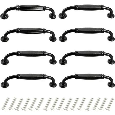 Lot de 8 Poignées de Portes Meubles 96mm en Alliage d'Aluminium Poignee pour Placard Tiroir Moderne avec Vis (1/5)