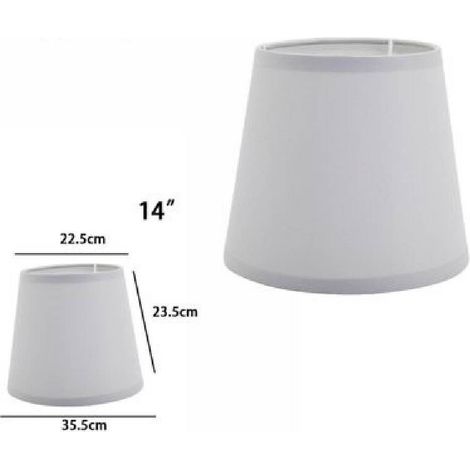 TrAdE Shop Traesio - Paralume Conico Cilindro Cappello Ricambio Per Lampada E Applique In Tessuto Tnt - Grigio -14" -