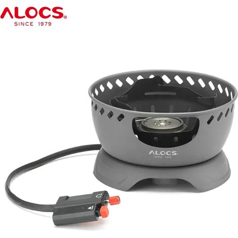 Réchaud à gaz de camping Alocs avec pare-vent, brûleur butane/propane, idéal pour la randonnée, les pique-niques et la cuisine d'urgence. Réchauds de cuisine portables. (1/4)