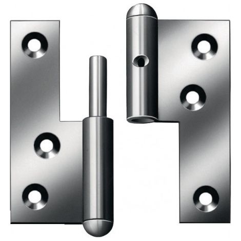 Charnière à visser pour porte acier gauche 80x72 mm DIN gauche goupille fixe galvanisée bleue VORMANN (Par 10)