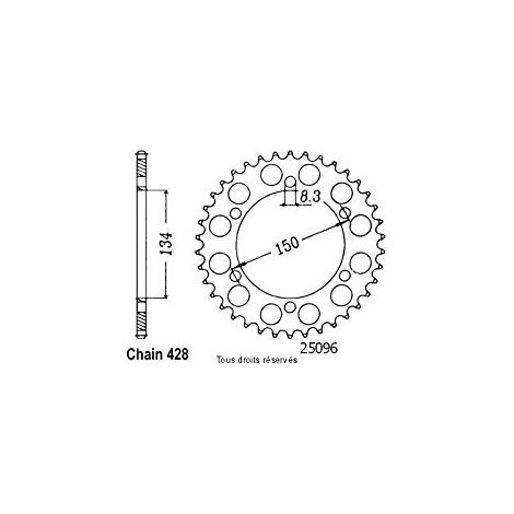 COURONNE 125 KMX 86-99 DIVERS 25096CZ48