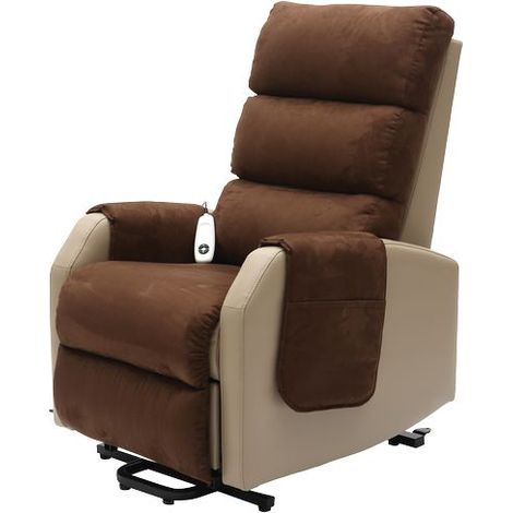 Fauteuil releveur Zéro G - Beige/chocolat - 2 moteurs (1/4)