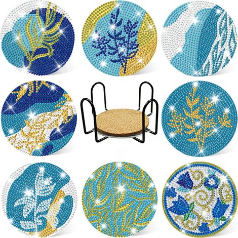 Dessous de verre peints en losange (Style 5) (1/5)