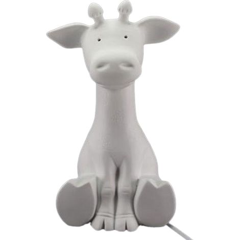 Lampe à poser en porcelaine blanche girafe 30 cm