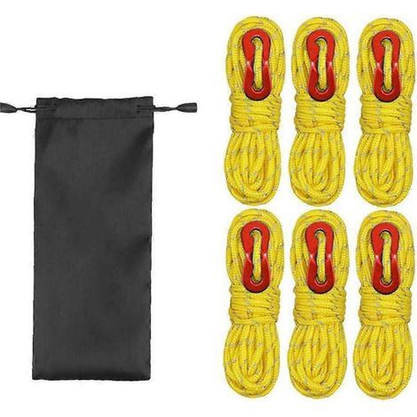 Cordes réfléchissantes pour tente, haubans légers avec tendeurs élastiques en aluminium, corde verte de 4 mètres idéale pour le camping, la randonnée et les tentes sous auvent. (1/5)