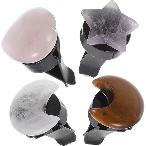 4pièces Clips Vent Car Déco Formes Lune Cœur Et Étoile Accessoires Aromatiques pour Voiture Couleurs Aléatoires (1/5)