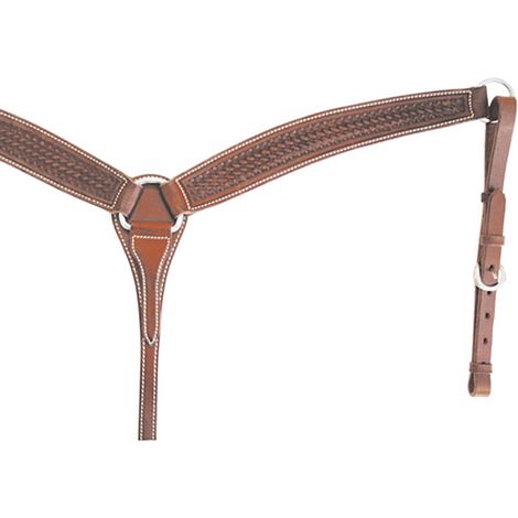 Marron - Plaque de poitrine western en cuir étroit avec finition basket-ball