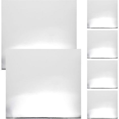 Lot de 25 carreaux de miroir en acrylique autocollants pour mur, sans cadre.-15x15CM-Silver