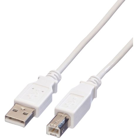 Value USB-Kabel  USB 2.0 USB-A Stecker, USB-B Stecker 4.50 m Weiß Geschirmt 11.99.8841