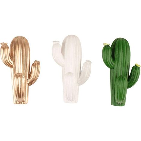 Crochets Adhésifs Cactus 3 Pièces en Résine, sans Perçage (1/5)