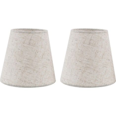 Lot de 2 petits abat-jour en tissu, housse de protection pour lampe de table ou de lustre (L). (1/5)