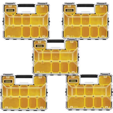 Stanley x5 FatMax Pro Shallow Organiser Stackable System Parts Storage 1-97-519