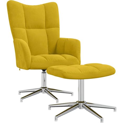 Maison Exclusive - Relaxsessel mit Hocker Senfgelb Samt (1/5)