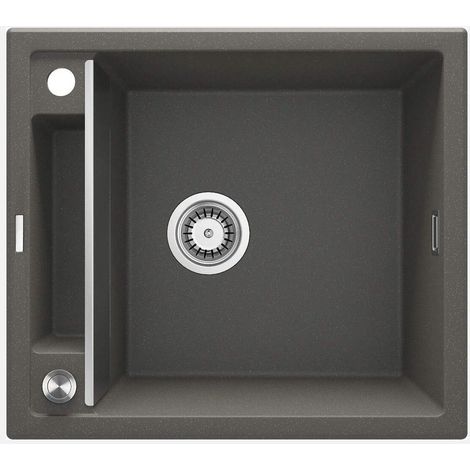 Lavello cucina in granito con 1 vasca 56x50 cm antracite metallizzato - Vora