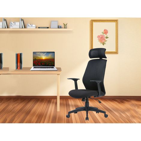 Stuhl mit Rollen - Bürostuhl Schwarz (1/3)