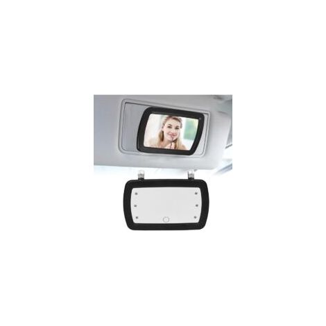 Specchietto per auto con 6 LED e interruttore touch, specchio interno universale HD ultra trasparente 170 x 110 mm, senza batteria - Crezuo