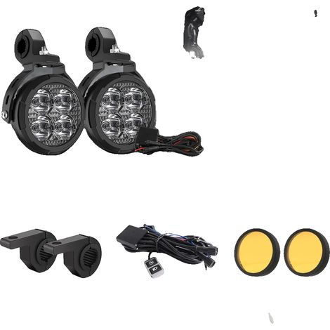 Fari fendinebbia per moto, LED, modalità strobo, staffa per cavo D035 (1/2)