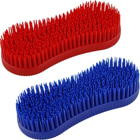 Paquete de 2 cepillos de silicona para el cuidado de caballos CSPARKV (1/5)