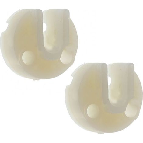 – Lot de 2 supports d'arbre de volet roulant 16mm – PVC – Diamètre 29mm – Entraxe 17mm – Épaisseur 17mm – Fixation universelle à visser (1/4)
