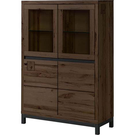 Vitrine Kernbuche braun geölt 103x40x148 cm montiert VILLANDERS 202 (1/4)