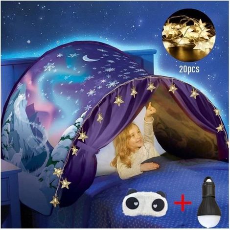 Dream Tents Hot Kids Pop Up Tente de Lit ,Tentes de rêve pour enfants + 20pcs étoiles LED Chaîne de Lumières + tente lampe