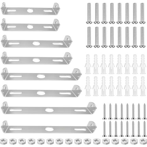 Supports de fixation en 8 pièces compatibles avec les plafonniers, supports de plaque de plafond de 80/90/100/110 mm. Compatibles avec les plafonniers de la maison et du bureau, avec vis. (1/5)
