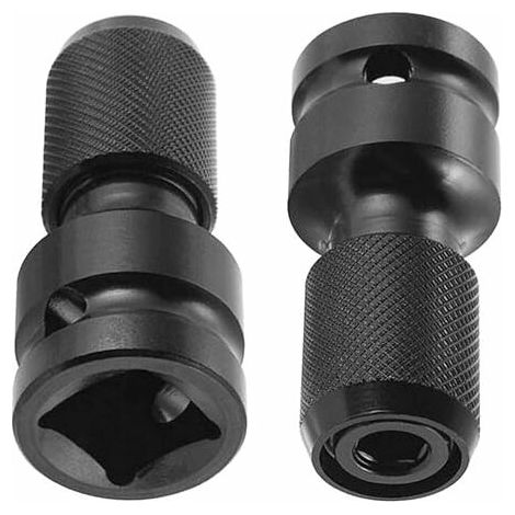2 adaptateurs pour douilles : adaptateur carré 1/2" vers douille hexagonale 1/4", adaptateur pour clé à chocs à tige hexagonale, porte-embout de tournevis (1/5)