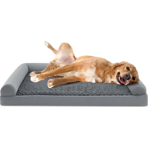 Format XL panier chien orthopédique, lit pour grand chien, mousse alvéolée avec bords de soutien (1/5)