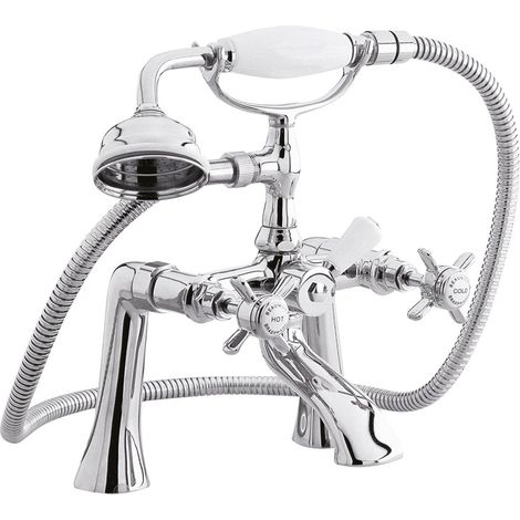 Nuie Beaumont 1/2 Bath Shower Mixer Tap Pillar Mounted - Chrome (1/2)
