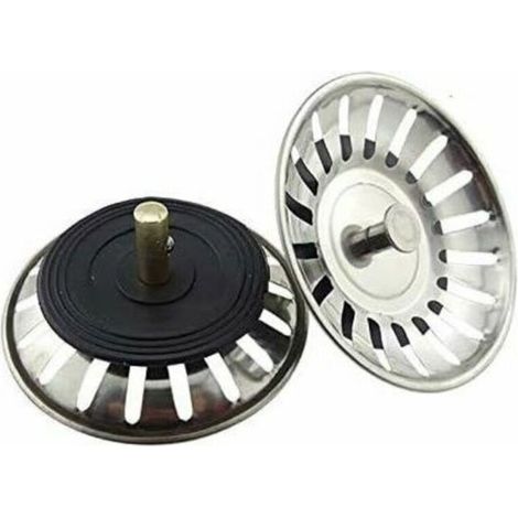 2PCS Bonde à panier universelle 8 cm Filtre à Évier de Cuisine en Acier Inoxydable Filtre Bouchon d'Évier à Double Couche Égouttoir Dévier pour Cuisine et Salle de Bain (1/5)