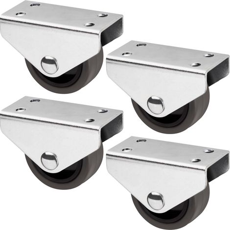 4er Set SO-TECH Kastenrolle PASSAU (Ø 40 mm, für Unterbaumontage, dunkelgrau)