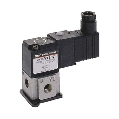 Electrodistributeur pneumatique SMC série VT307 fonction 3/2, Solénoïde, G 1/8 ( Prix pour 1 )