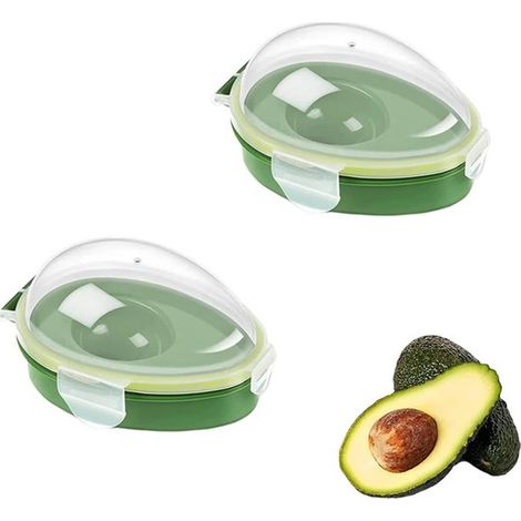Avocado Saver - Contenitore ermetico per avocado - Design a tenuta d'aria - Materiale riutilizzabile - Adatto al frigorifero - Set da 2 pezzi - Per casa e in viaggio (1/5)