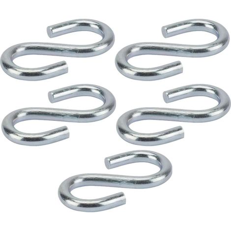 Cyclingcolors – Lot de 5 crochets en S acier 6mm – Fixation murale pour cordes et vaisselle – Longueur 50mm, largeur 8,5mm – Charge maximale 8,7mm (1/2)