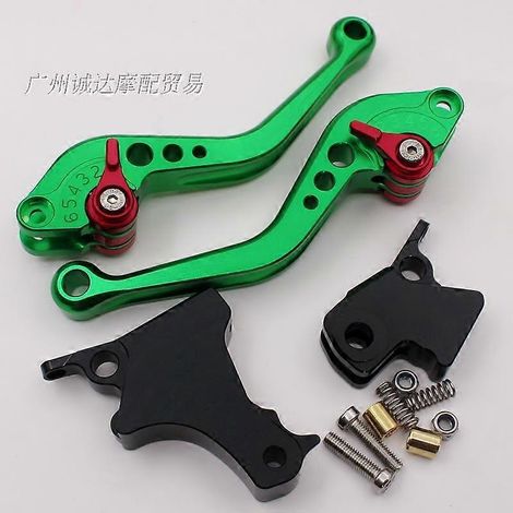 Freins modifiés pour F700GS, F650GS et F800GT : réglage du klaxon, de l’embrayage et du guidon  biellettes de direction entièrement en aluminium (tige courte verte). (1/5)