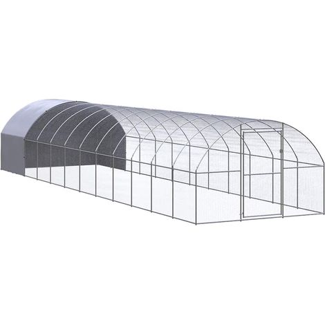 Gallinero de exterior de acero galvanizado 3x12x2 m vidaXL