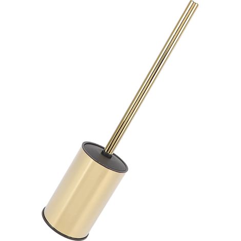 Kit porte-brosse WC en acier inoxydable, sur pied, pour salle de bain ou maison (modèle court). (1/5)
