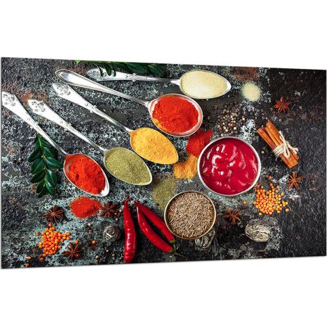 PLAQUE DE PROTECTION EN VERRE POUR CUISINIÈRE 80x52 ÉPICES (1/5)