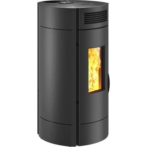 Invicta – Poêle à granulés étanche 6kW – Système WiFi – Combustion optimale – Design noir moderne – Économie d'énergie