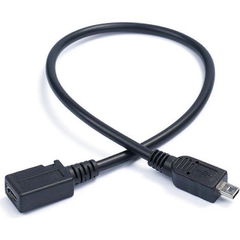 Câble adaptateur microUSB femelle vers mini USB 8 broches mâle pour le chargement d'appareils photo et le transfert de données (1/4)