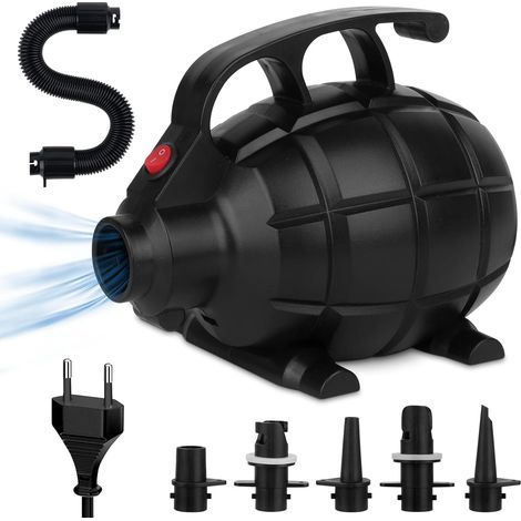 Pompe à air électrique, pompe électrique 600 W avec 5 embouts, pompe pour matelas pneumatiques, pompe à air électrique pour gonfler et dégonfler, bouées, bateaux, piscines gonflables, planches de SUP (1/5)