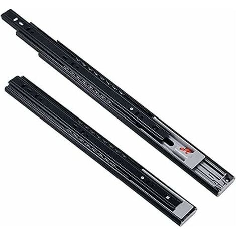 2 glissières télescopiques, hauteur 45 mm, épaisseur 12,7 mm, longueur 350 mm, roulements à billes, fixation latérale (1/4)