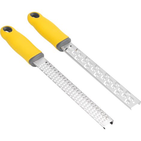 Râpe multifonctionnelle en acier inoxydable 304, outil pour râper les citrons, ustensiles de pâtisserie pour chocolat et ail, accessoires de cuisine (2 pièces) : ronde + en forme de cœur, ouverture pl (1/5)